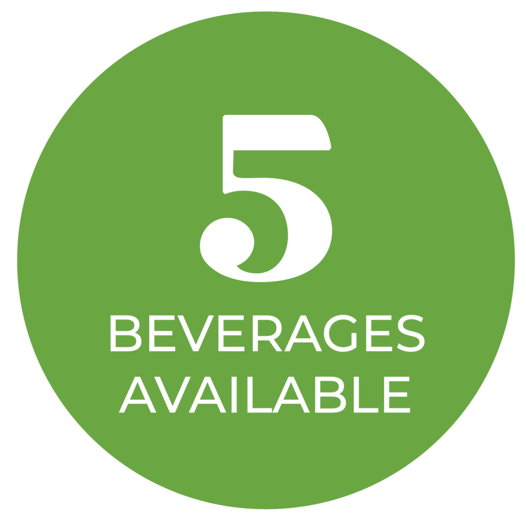 5 Beverages Available - call out bubble